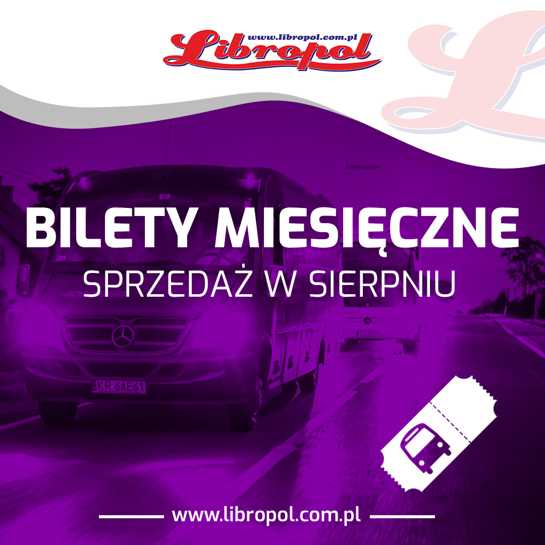 Read more about the article Sprzedaż biletów miesięcznych na miesiąc SIERPIEŃ 2025 r.