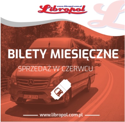 Read more about the article Sprzedaż biletów miesięcznych na miesiąc CZERWIEC 2023 r.