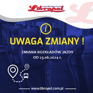 Read more about the article UWAGA! Nowy rozkład jazdy od 23.06.2024